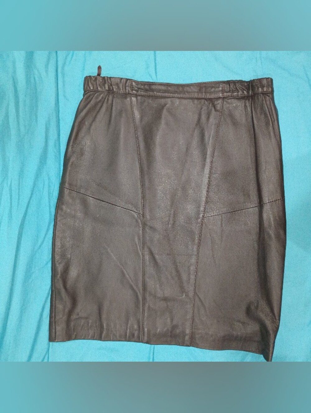 Dark Brown Leather Pencil Skirt 14